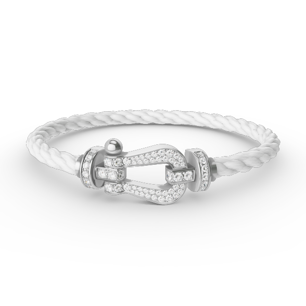 [⭐moonlume]FORCE LARGE HORSESHOE FULL DIAMOND BRACELET SILVER