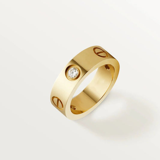 [⭐moonlume]LOVE RING 5.5MM 3 DIAMONDS PINK GOLD