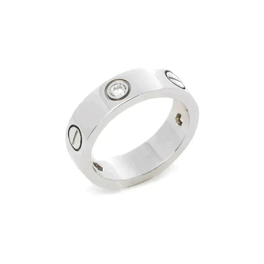 [⭐moonlume]LOVE RING 5.5MM 3 DIAMONDS SILVER