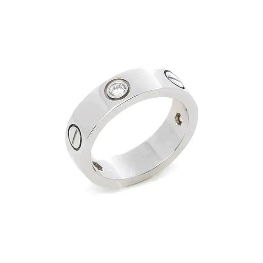 [⭐moonlume]LOVE RING 5.5MM 3 DIAMONDS SILVER