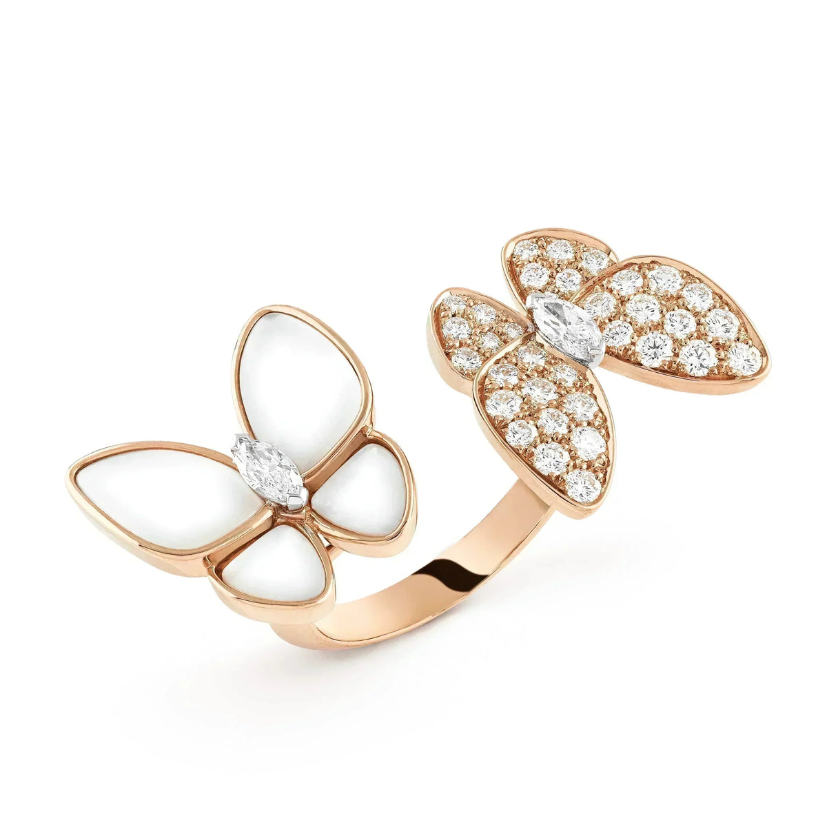 [⭐moonlume]TWIN BUTTERFLY DIAMOND MOP RING