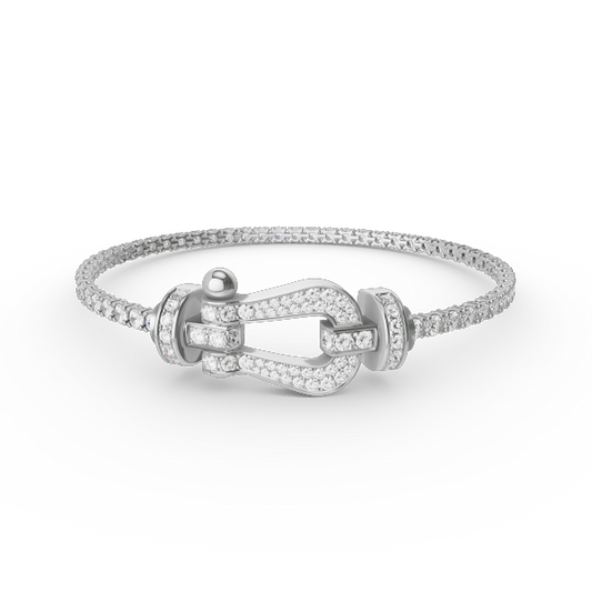 [⭐moonlume]FORCE  LARGE HORSESHOE FULL DIAMOND TENNIS BRACELET
