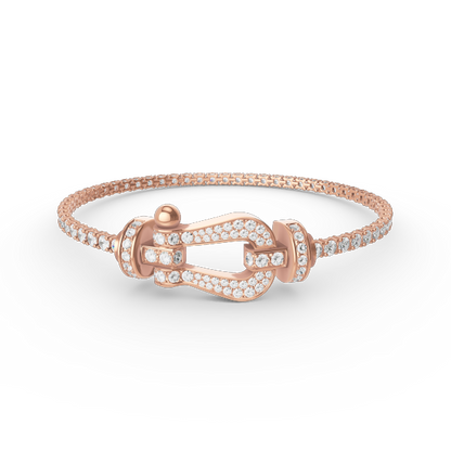 [⭐moonlume]FORCE  LARGE HORSESHOE FULL DIAMOND TENNIS BRACELET