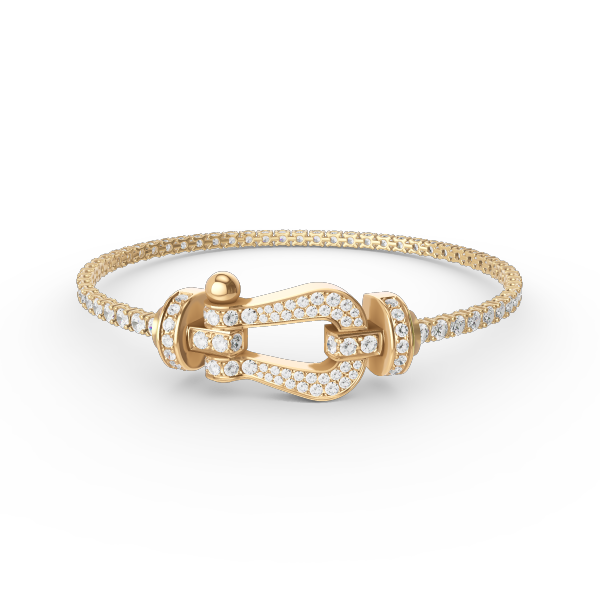 [⭐moonlume]FORCE  LARGE HORSESHOE FULL DIAMOND TENNIS BRACELET