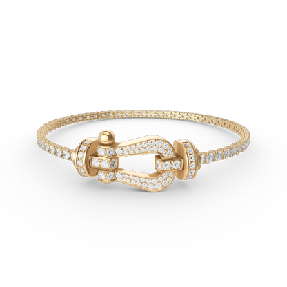 [⭐moonlume]FORCE  LARGE HORSESHOE FULL DIAMOND TENNIS BRACELET